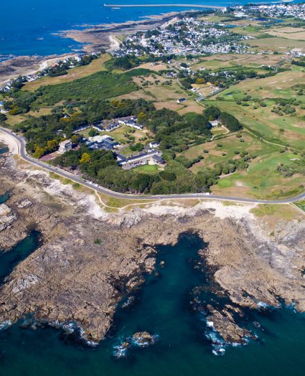 An aerial view on the Atlantic coast in Le Croisic, Loire Atlantique