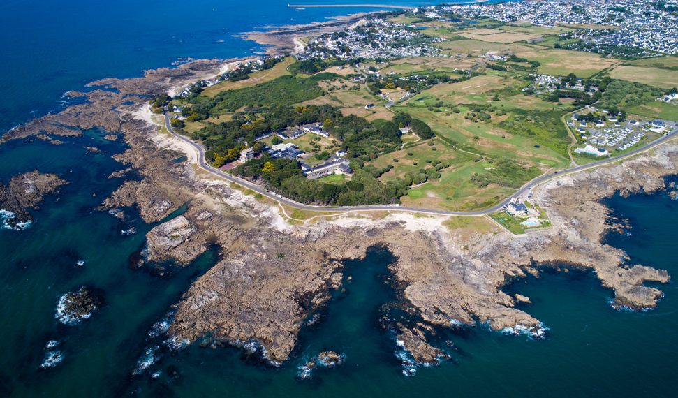 An aerial view on the Atlantic coast in Le Croisic, Loire Atlantique